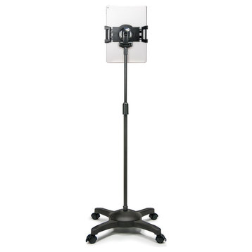 Universal Tablet Mobile Viewstand With Locking Casters, Black