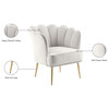 Jester Velvet Upholstered Accent Chair, Cream