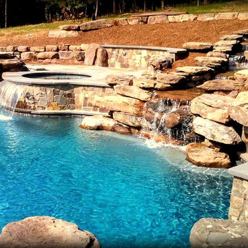 Chantilly - Boulders In Pool, Waterfalls, Pavilion, & Fireplace