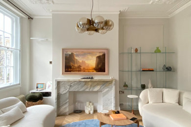 Trendy living room photo in London