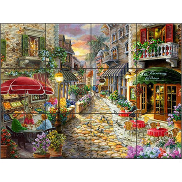 Ceramic Tile Mural, Early Evening in Avola, NB, by Nicky Boehme