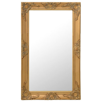 vidaXL Wall Mirror Hanging Rectangle Wall Mirror for Bedroom Living Room Gold