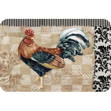 Reversible Plastic Wipe Clean Placemats, Bergerac Rooster, Set of 4