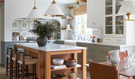 Before and After: 4 Warm Green, White and Wood Kitchens