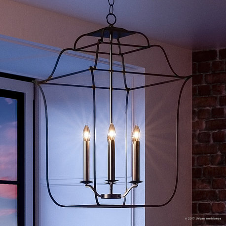Luxury Colonial Black Acorn Cube Chandelier, UQL2322, Savannah Collection