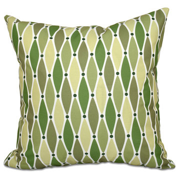 Wavy, Geometric Print Pillow, Green, 20"x20"