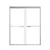 Frederick 59 in. W x 76 in. H Shower Door in Brushed Nickel with Clear Glass