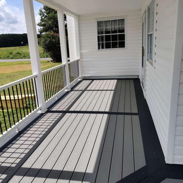 Composite decking porch remodel