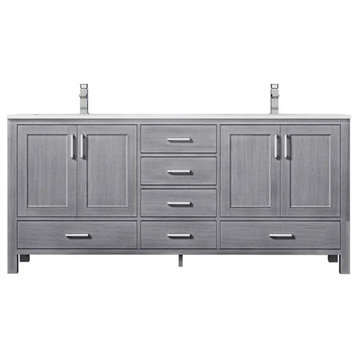 Jacques Modern Distressed Grey 72" Double Vanity With Quartz Top
