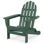 POLYWOOD - Polywood Classic Folding Adirondack Chair, Green - Summertime and relaxation take on a whole new meaning when you kick back in the comfortably contoured seat of the POLYWOOD Classic Folding Adirondack. This sturdy chair is constructed of solid POLYWOOD lumber that's durable enough to withstand nature's elements. Plus, it comes with the added convenience of folding flat for easy storage and transportation. While this chair is available in a variety of attractive, fade-resistant colors that give the appearance of painted wood, it requires none of the maintenance real wood does. There's no painting, staining or waterproofing involved, nor will this chair splinter, crack, chip, peel or rot. It's also resistant to stains, corrosive substances, salt spray and other environmental stresses. Here's something else you'll like about this easy, worry-free chairit's made right here in the USA and backed by a 20-year warranty.