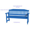 Phat Tommy All Weather Outdoor Bench - 5 ft Garden Bench with Back, Blue