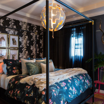 Color, Dramatic Lighting and Pattern Energize a Rental Home