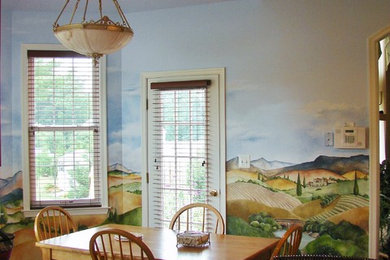 Dining room - mediterranean dining room idea in Baltimore