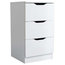 Modern Bedside Table, White Finished MDF With Storage Drawers and Open Shelf
