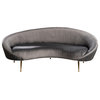 Beatrice Curved Sofa, Off Gray