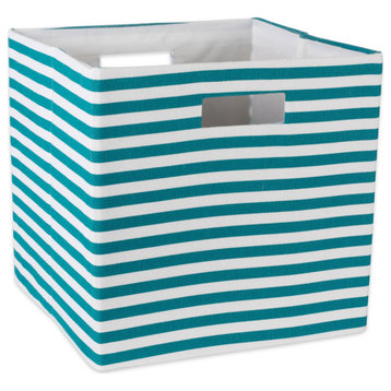 DII Polyester Cube Pinstripe Teal Square