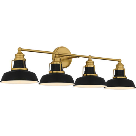 Quoizel HUX8634 Huxley 4 Light 35"W Bathroom Vanity Light - Aged Brass