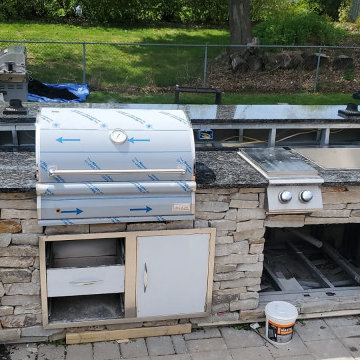 Sapphire Blue Granite Outdoor Kitchen Installation in Wayne, NJ