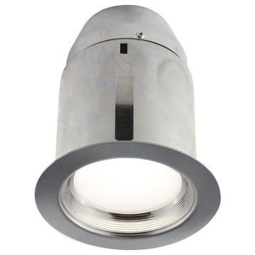 4" Brushed Chrome Integrated LED Recessed Fixture Kit for Damp Locations