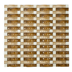 Coffe Brown 3D Sea Wave Glass Mosaic Tiles - Home Accessories & Decor