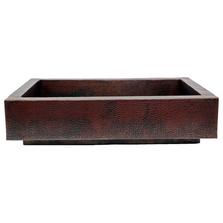 Short Apron Copper Farmhouse Sink, Dark Smoke, Small