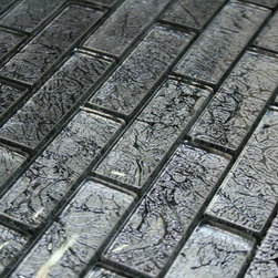 1x3 Glossy Silver Sky Subway Glass Mosaic Tiles - Home Accessories & Decor
