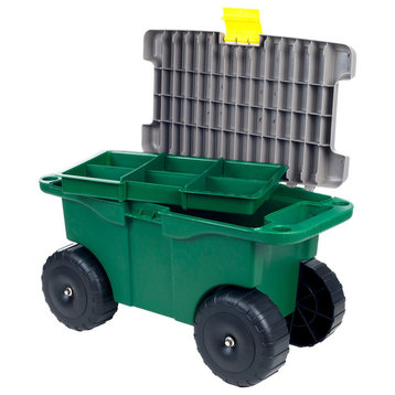 20" Plastic Garden Storage Cart and Scooter by Pure Garden