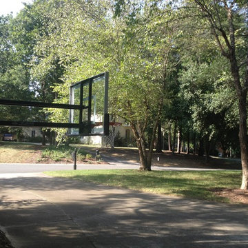 Nathan E's Pro Dunk Silver Basketball System on a 40x25 in Charlotte, NC