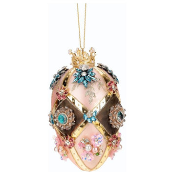 Mark Roberts Christmas 2023 Faberge Jewel Egg Ornament, Pink/Brown