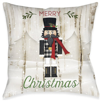 Nutcracker Christmas Merry Indoor Pillow, 18"x18"