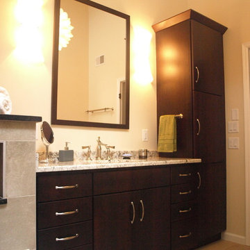 Mocha Bathroom Vanity with Plenty of Storage