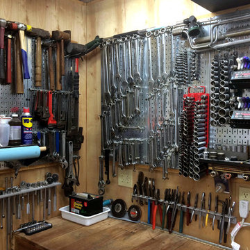 Wall Control Pegboard in a Rustic Workshop