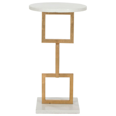 Safavieh Cassidy Accent Table, Gold/White