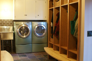 This is an example of an eclectic laundry room in Other.
