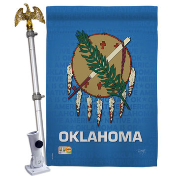 Oklahoma Americana States House Flag Set