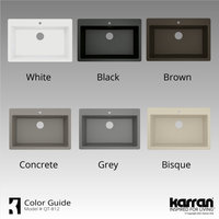 Karran QT-812 Top Mount 33" Large Single Bowl Quartz Kitchen Sink, Bisque