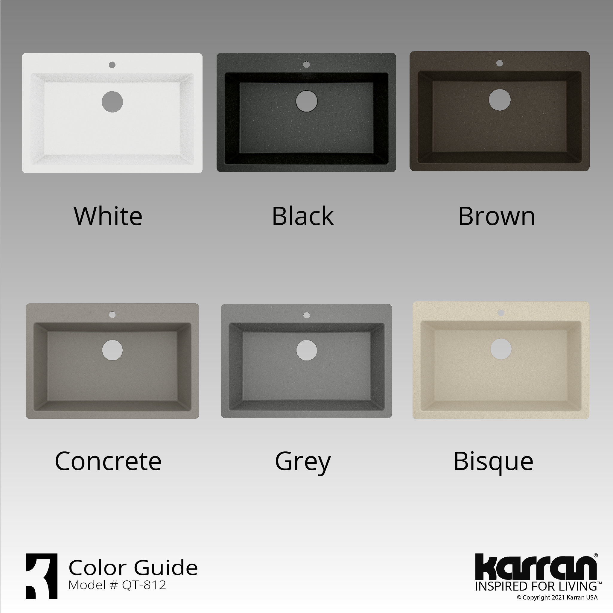 Karran QT-812 Top Mount 33" Large Single Bowl Quartz Kitchen Sink, Bisque