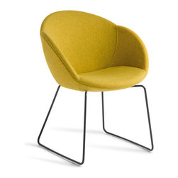 Amelia chair with black sled base - Dining Chairs