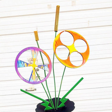 Whimsical garden art sculptures
