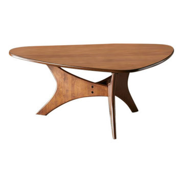 INK+IVY Modern Mid-Century Triangular Wood Coffee Table, Dark