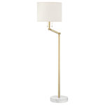 Hudson Valley Lighting - Essex 2-Light Floor Lamp by Mark D. Sikes, Aged Brass - Transformative in nature, Essex is designed with function at its core. Anchored by a chic marble base, the lamp acts like a swing-arm style, articulating to move where needed. Available as a table lamp or floor lamp in two finishes.
