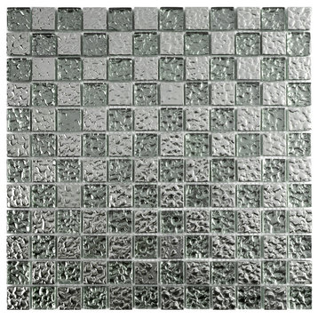 11.75"x11.75" Rani Mosaic Tile Sheet, Black