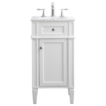18" Single Bathroom Vanity Set, White