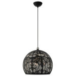 Livex Lighting - Livex Lighting 49543-04 Chantily - 15.75" Three Light Pendant - Canopy Included: Yes  Shade IncChantily 15.75" Thre Black/Brushed NickelUL: Suitable for damp locations Energy Star Qualified: n/a ADA Certified: n/a  *Number of Lights: Lamp: 3-*Wattage:60w Medium Base bulb(s) *Bulb Included:No *Bulb Type:Medium Base *Finish Type:Black/Brushed Nickel