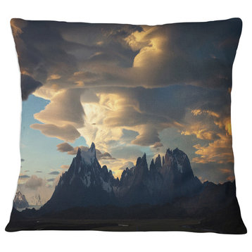 Torres del Paine National Park Landscape Printed Throw Pillow, 18"x18"