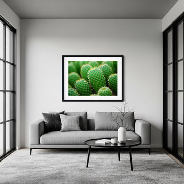 A Collection of Cacti Photorealistic Digital Art Modern Style Wall Art