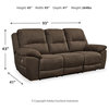 Ashley Furniture Next-Gen Gaucho Faux Leather Power Reclining Sofa in Brown
