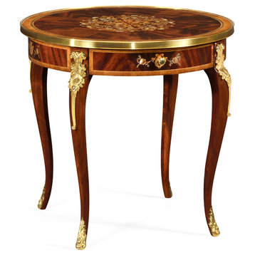 Mahogany Lamp Table With Mother of Pearl And Marquetry