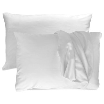 BedVoyage 100% Rayon Viscose Bamboo Pillowcase Set, White, King