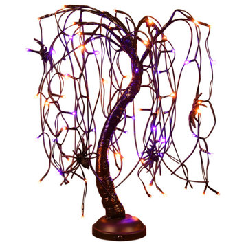 2' LED Willow Bonsai Tree, Purple/Orange